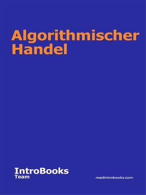 cover image of Algorithmischer Handel